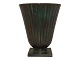 Cone shaped bronze vase from around 1930 to 1940.Signed "E P C".Height 13.5 cm., ...