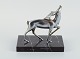 Michel Decoux, (1837-1924) Belgian sculptor, Art Deco sculpture of roaring stag in silver ...