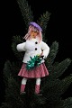 Unique Christmas tree decorations in the form of a handmade Christmas girl made of paper, felt, ...
