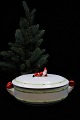 Old hand-painted oval Christmas terrine in porcelain with elves from Gustafsberg. H:13cm. 27x16cm.