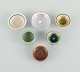 Swedish studio potters, six miniature bowls.
Late 1900s.