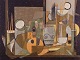 Helge Ernst (1916-1991), Danish modernist.
Test print on paper. Modernist composition in colors.