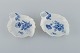 Royal Copenhagen. Blue flower braided. A pair of leaf-shaped dishes.