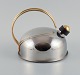 Frabosk, Italy, designer kettle in stainless steel and brass.