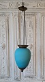 19th century 
small lamp in 
beautiful light 
blue twisted 
glass
Total length 
51 cm. 
Messurement ...