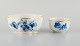 Meissen, two bowls hand painted with blue flowers and gold rim.
Late 19th century.