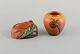 Ipsens Denmark. Pipe holder and vase in hand-painted glazed ceramic.