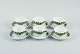 Six Meissen Green Ivy Vine Leaf coffee cups with saucers in hand painted 
porcelain.