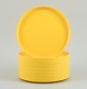 Massimo Vignelli for Heller, Italien.
Et sæt på 8 tallerkner i gul melamin.