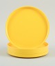 Massimo Vignelli for Heller, Italien.
Et sæt på 4 tallerkner i gul melamin.