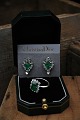 Vintage Christian Dior bijouterie , jewelery set consisting of a pair of earrings and a ring ...