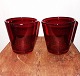Pair of red Kartio water glasses designed by Kay Franck in 1955 for Nuutäjarvi Notsjø in ...