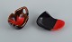 Vallauris, 
France, two 
ceramic bowls 
with glazes in 
red/black and 
and ...