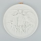 Bing & Grøndahl 
after 
Thorvaldsen. 
Antique biscuit 
wall plaque 
with angels in 
relief. ...