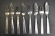 Silver-plated fish cutlery, 11 knives and 12 forks, 20th century Denmark. A total of 23 parts. ...