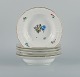 Royal 
Copenhagen 
Saxon Flower. 
Six deep plates 
in hand-painted 
porcelain with 
flowers and 
gold ...
