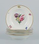 B&G, Bing & 
Grondahl Saxon 
flower.
Six deep 
plates 
decorated with 
flowers and 
gold ...