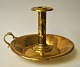 Danish chamber 
candlestick in 
brass, 19th 
century. With 
handle. Drip 
bowl dia: 17 
cm. H.: 11 ...