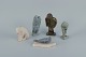Greenlandica, five figures. Polar bear, seal and three Inuits.Four figurines in soapstone and ...