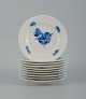 Ten Royal Copenhagen Blue Flower Braided cake plates.