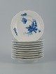Ten Royal Copenhagen Blue Flower Curved plates.
