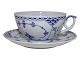 Royal Copenhagen Blue Fluted Half Lace, large tea cup with matching saucer.Decoration number ...