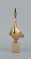 Philippe Jean, French sculptor.
Solid bronze.
Abstract bronze sculpture in the form of an upright swan on a marble base.