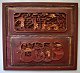 Pair of antique 
Chinese carved 
wooden panels, 
19th century, 
with gilt. 
Mounted on a 
plate. 42 x ...