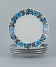 Paar, Bavaria, Jaeger & Co, Tyskland.
Et sæt på fem retro middagstallerkner i porcelæn med blomstermotiv.