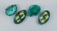 Vallauris, 
France, four 
dishes with 
glaze in shades 
of green.
1960/70s.
In excellent 
...