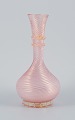 Barovier & Toso for Murano, vase in art glass in pink and gold decoration.Approx. 1960s.In ...