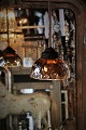 Old 1800s 
ceiling lamp 
with lampshade 
in waffled 
Mercury Glass.
The lampshade 
has a nice old 
...