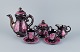 Vallauris, France, ceramic coffee service for two consisting of a total of seven parts. Luster ...