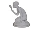 Royal 
Copenhagen 
white parian 
figurine with 
silver edge, 
girl with 
mirror designed 
by artist ...