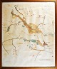 Skeleton Map of Horsens and surrounding area, 1823. Hand-colored lithography. 59 x 48 ...