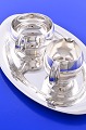 Frantz Hingelberg Silver Three piece set Tray with creamer and sugar bowl