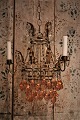 Old French 
chandelier in 
gilded metal, 
decorated with 
glass chains 
and glass balls 
in clear and 
...