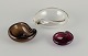 Hugo Gehlin for Gullaskruf, Sweden, three small art glass bowls.Approx. 1960s.Signed.In ...