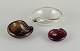 Hugo Gehlin for Gullaskruf, Sweden, three small art glass bowls.