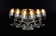 Italian design, six Brandy glasses in clear art glass with gold rim.Approx. 1960s/70s.In ...