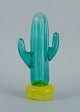Gunnel Sahlin for Kosta Boda, cactus in turquoise art glass.Approx. 1980s.In perfect ...