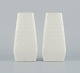 Gunnar Nylund 
for Rörstrand, 
a pair of 
"Domino" 
ceramic vases 
in white glaze, 
retro design 
with ...