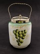 Biscuit bucket 
opaline glass 
with grape 
decoration item 
no. 525885