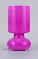 Scandinavian designer, table lamp in pink glass.Late 1900s.Handmade.Dimensions: H 25 x D ...