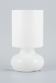 Scandinavian designer, table lamp in white glass.Late 1900s.Handmade.Dimensions: H 25 x D ...