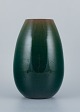 Clément Massier (1845 - 1917) for Golfe-Juan.Unique ceramic vase with glaze in green ...