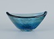 Svend Palmqvist (1906-1984) for Orrefors, "Kraka" art glass bowl in checkered blue ...