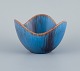 Gunnar Nylund (1904-1997) for Rörstrand, ceramic bowl in shades of blue and brown.In excellent ...