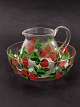 Retro 
strawberry set 
decorated with 
enamel paint 
jug H. 14 cm. 
bowl H. 8 cm. 
D. 21 item nr. 
526429