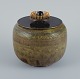 Royal Copenhagen, ceramic lidded jar solfatara glaze and bronze lid by Knud Andersen for Royal ...